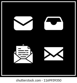 mailing icon. 4 mailing vector set. inbox and mail icons for web and design about mailing theme