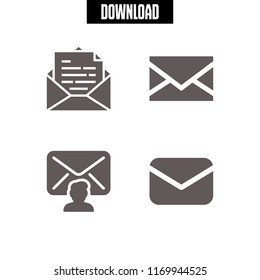 mailing icon. 4 mailing vector set. mail icons for web and design about mailing theme