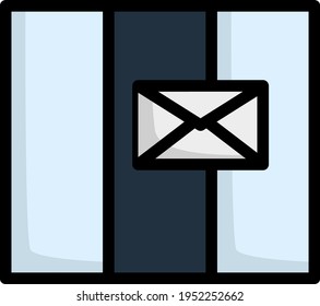 Mailing Icon. Editable Bold Outline With Color Fill Design. Vector Illustration.