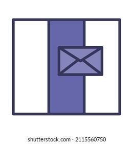 Mailing Icon. Editable Bold Outline With Color Fill Design. Vector Illustration.