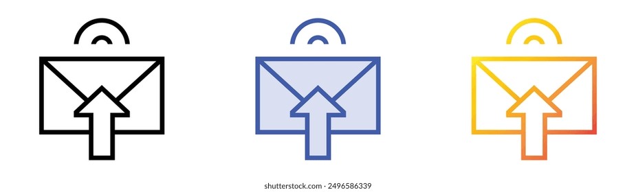 mailing icon. Linear, Blue Fill and Gradient Style Design Isolated On White Background