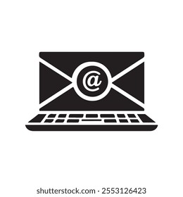 Mailing icon silhouette on white background. Mailing icon vector icon. Illustration isolated for graphic and web design.
