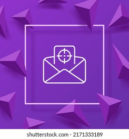 Mailing line icon. Aim, spam, mail,, arrow, money, stonks, search, income, expenses, analytics, percentage, salary, databases. Infographic concept. Vector line icon for Business and Advertising