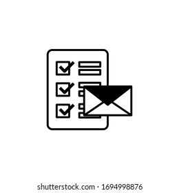 Icono de ilustración vectorial de concepto de lista de correo