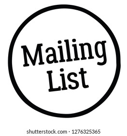 mailing list stamp on white background