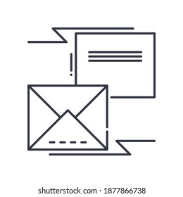 Mailing lists icon, linear isolated illustration, thin line vector, web design sign, outline concept symbol with editable stroke on white background.