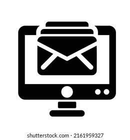 Mailing, Mass, Email, Mail Icon. Black Vector Graphics.