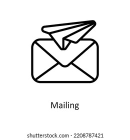 Mailing Outline Vector Icon Design illustration on White background. EPS 10 File