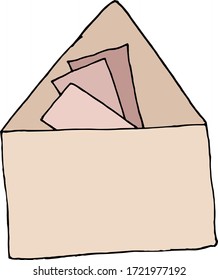 Mailing paper envelope with a letter. Mail delivery service, new incoming message. Color flat vector illustration. Cartoon isolated on a white background.