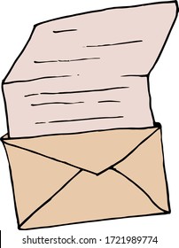 Mailing paper envelope with a letter. Mail delivery service, new incoming message. Color flat vector illustration. Cartoon isolated on a white background.