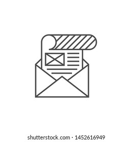 Mailing Related Vector Thin Line Icon. Isolated on White Background. Editable Stroke. Vector Illustration.