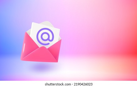 Mailing service concept. 3d vector illustration with holographic effect 