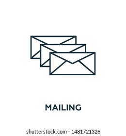 Mailing vector icon illustration. Creative sign from advertising icons collection. Filled flat Mailing icon for computer and mobile. Symbol, logo vector graphics.