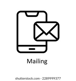 Mailing  Vector  outline icons. Simple stock illustration stock