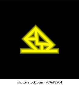 Mailing yellow glowing neon ui ux icon. Glowing sign logo vector