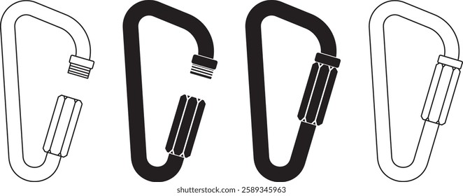maillon rapide or quick link icon set