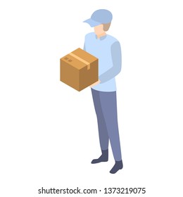 Mailman delivery box icon. Isometric of mailman delivery box vector icon for web design isolated on white background