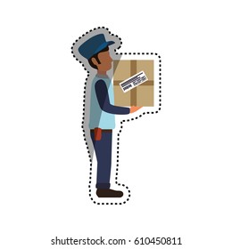 Mailman delivery service icon vector illustration graphic design