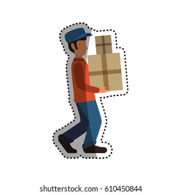 Mailman delivery service icon vector illustration graphic design