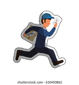 Mailman delivery service icon vector illustration graphic design