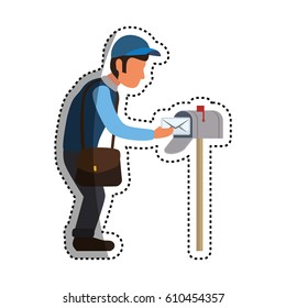 Mailman delivery service icon vector illustration graphic design