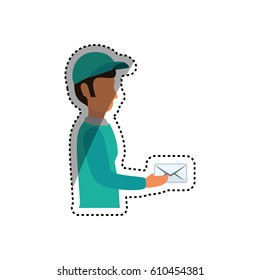 Mailman delivery service icon vector illustration graphic design