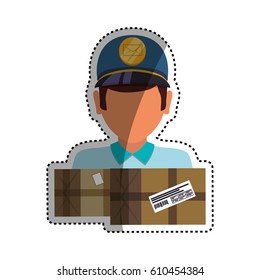 Mailman delivery service icon vector illustration graphic design