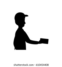 Mailman delivery service icon vector illustration graphic design