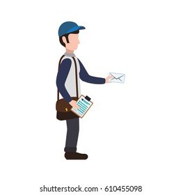 Mailman delivery service icon vector illustration graphic design