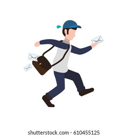 Mailman delivery service icon vector illustration graphic design