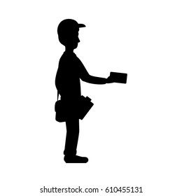 Mailman delivery service icon vector illustration graphic design