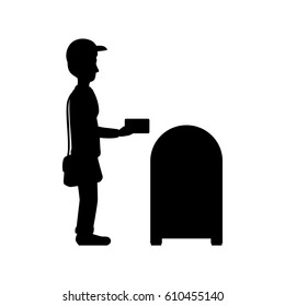 Mailman delivery service icon vector illustration graphic design
