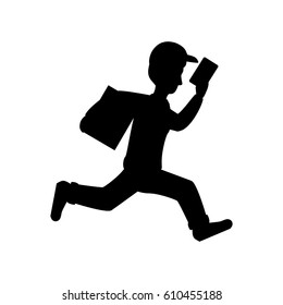 Mailman delivery service icon vector illustration graphic design