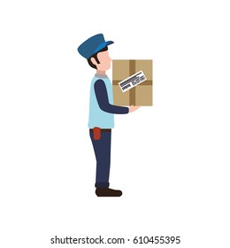 Mailman delivery service icon vector illustration graphic design
