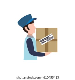 Mailman delivery service icon vector illustration graphic design
