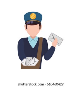 Mailman delivery service icon vector illustration graphic design
