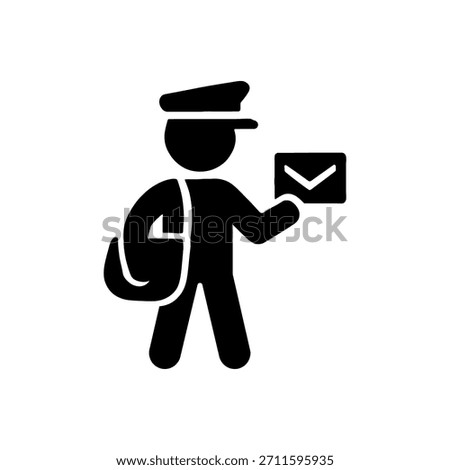 Mailman Delivery Service Uniform Icon Isolated On White Background