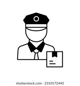 Mailman  Glyph Vector Icon that can easily edit or modify

