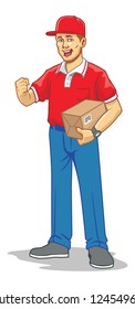 mailman holding a box