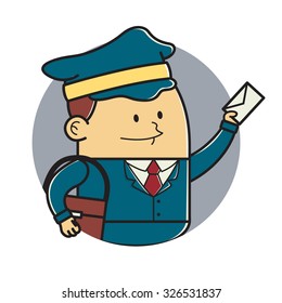 Mailman holding mail