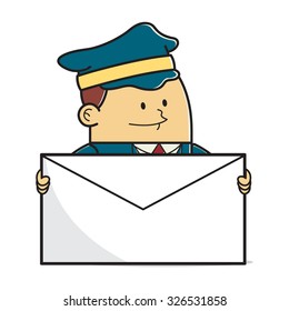 Mailman holding mail