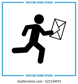 mailman icon vector illustration eps10. Isolated badge for website or app - stock infographics