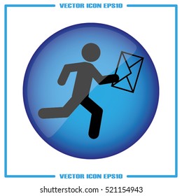 mailman icon vector illustration eps10. Isolated badge for website or app - stock infographics