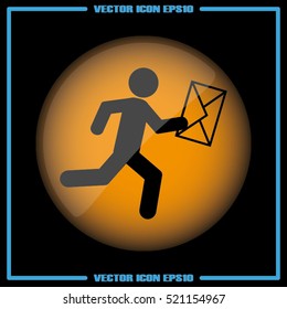 mailman icon vector illustration eps10. Isolated badge for website or app - stock infographics