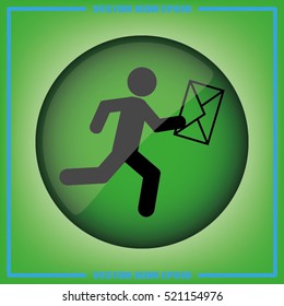 mailman icon vector illustration eps10. Isolated badge for website or app - stock infographics
