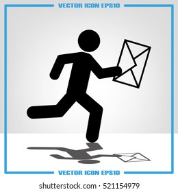mailman icon vector illustration eps10. Isolated badge for website or app - stock infographics