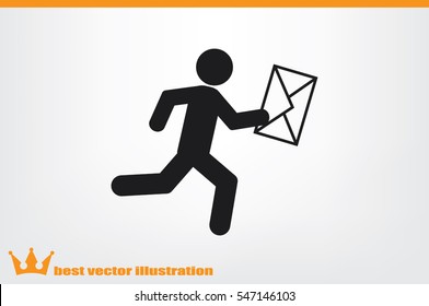 mailman icon vector illustration eps10. Isolated badge for website or app - stock infographics.