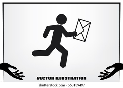 mailman icon vector illustration eps10. Isolated badge for website or app - stock infographics