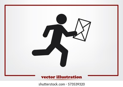 mailman icon vector illustration eps10. Isolated badge for website or app - stock infographics.