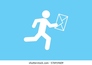 mailman icon vector illustration eps10. Isolated badge for website or app - stock infographics.